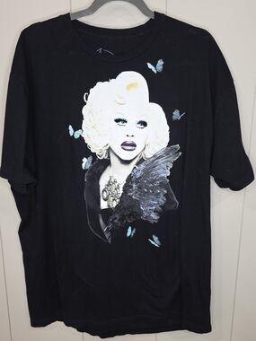 Sharon Needles Tshirt Mens 2X Goth Crow Butterfly Ru Pauls Drag Race Merch